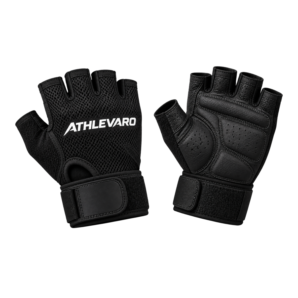 ATHLEVARO Black Weightlifting Gloves
