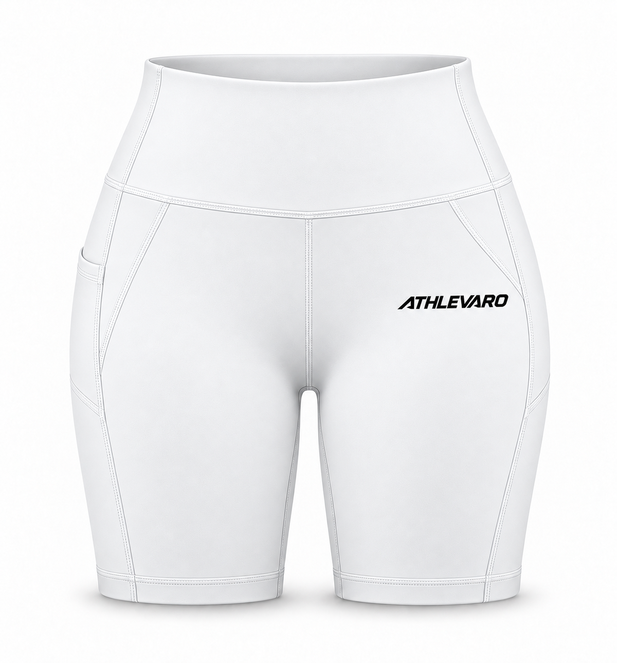 ATHLEVARO Black High-Waisted Biker Shorts